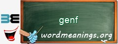 WordMeaning blackboard for genf